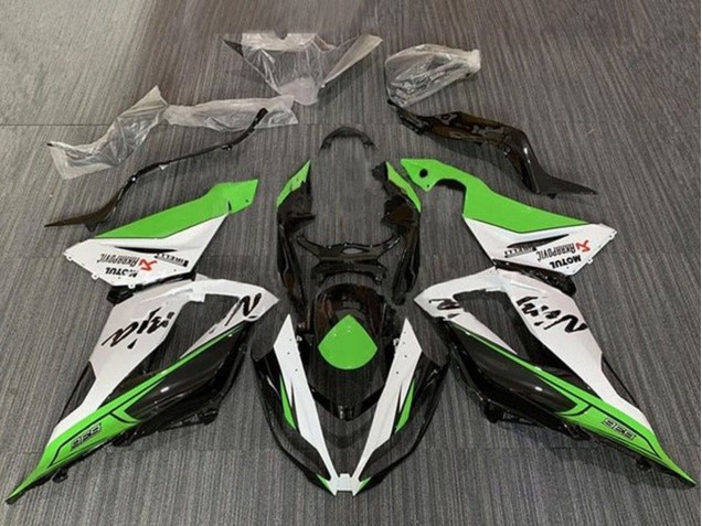 Rabatt Kawasaki ZX6R Motorrad Verkleidung 2013-2018 - Grun Weiss Schwarz