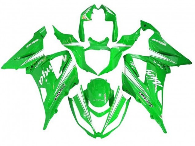 Rabatt Kawasaki ZX6R Motorrad Verkleidung 2013-2018 - Grun Weiss