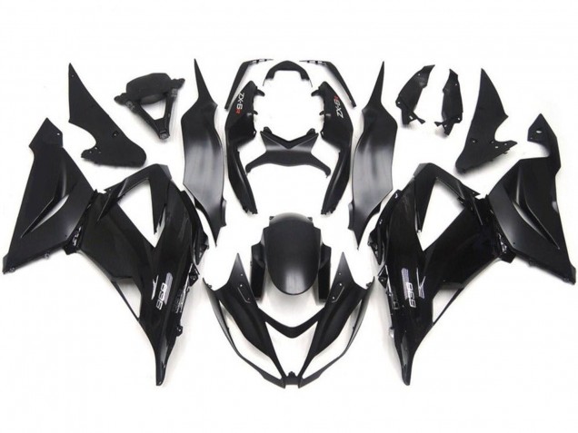 Rabatt Kawasaki ZX6R Motorrad Verkleidung Kit 2013-2018 - Glanzendes Schwarz Matt Schwarz