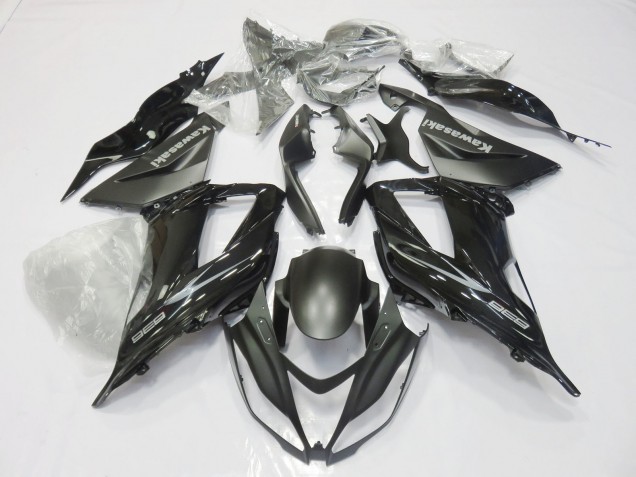 Rabatt Kawasaki ZX6R Motorrad Verkleidung 2013-2018 - Glanzendes Schwarz Matt Schwarz