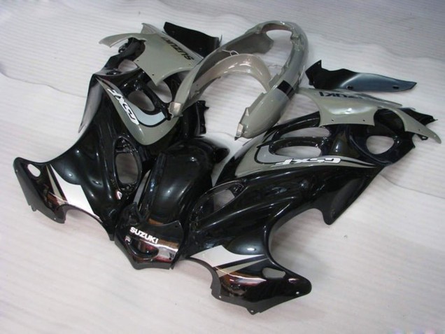 Rabatt Suzuki GSX600F/GSX750F Motorrad Verkleidung 2004-2006 - Glanzendes Schwarz Grau