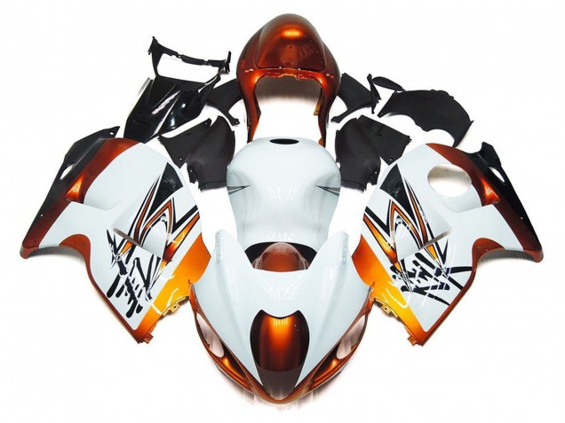 Rabatt Suzuki GSXR 1300 Hayabusa Motorrad Verkleidung 1996-2007 - Weiss Orange Schwarz