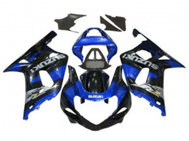 Rabatt Suzuki GSXR1000 Motorrad Verkleidung 2000-2002 - Blau Glanzendes Schwarz Chrome