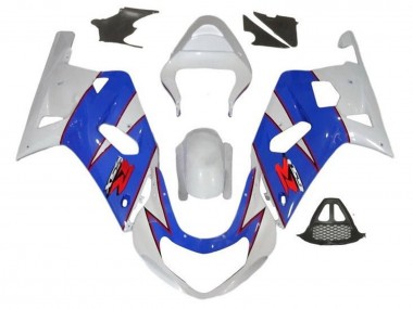 Rabatt Suzuki GSXR1000 Motorrad Verkleidung 2000-2002 - Weiss Blau Rot PinStreifen