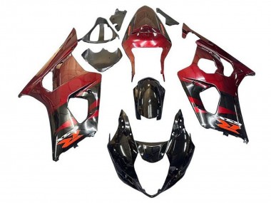 Rabatt Suzuki GSXR 1000 Motorrad Verkleidung 2003-2004 - Rot Glanzendes Schwarz