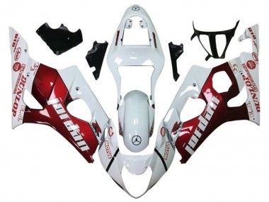 Rabatt Suzuki GSXR 1000 Motorrad Verkleidung 2003-2004 - Weiss Rot Jordan