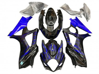 Rabatt Suzuki GSXR 1000 Motorrad Verkleidung 2005-2006 - Schwarz Blaue Flamme