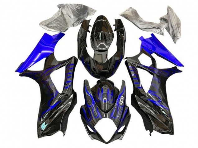 Rabatt Suzuki GSXR 1000 Motorrad Verkleidung 2005-2006 - Schwarz Blaue Flamme