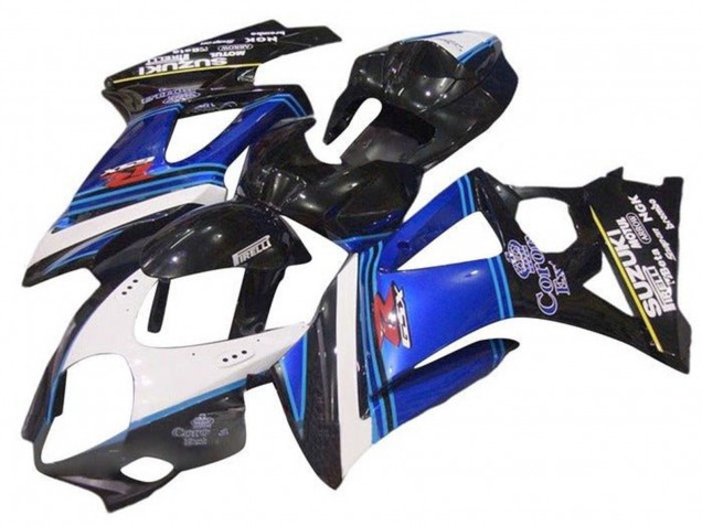 Rabatt Suzuki GSXR 1000 Motorrad Verkleidung 2005-2006 - Glanzendes Schwarz Blau Weiss Corona