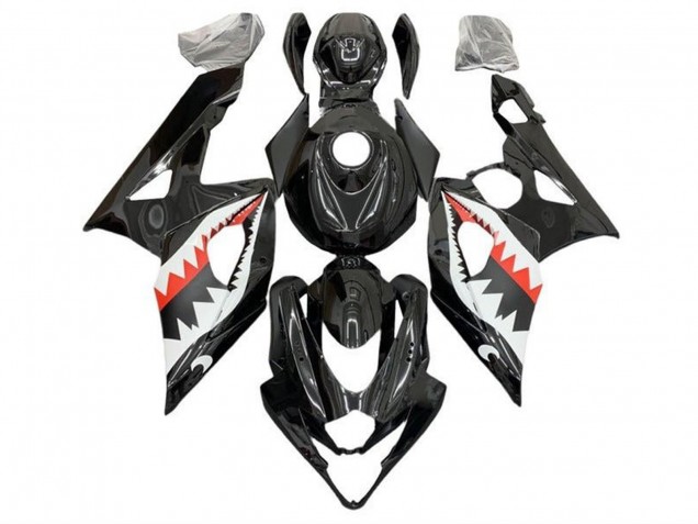 Rabatt Suzuki GSXR 1000 Motorrad Verkleidung 2005-2006 - Schwarz Weiss Rot Hai