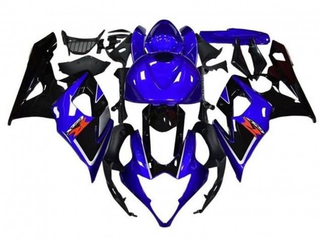 Rabatt Suzuki GSXR 1000 Motorrad Verkleidung 2005-2006 - Blau Schwarz Weiss Streifen
