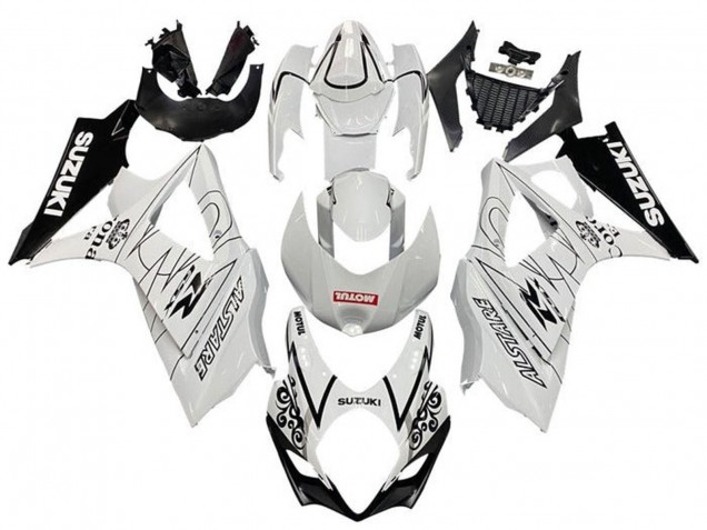 Rabatt Suzuki GSXR 1000 Motorrad Verkleidung 2005-2006 - Weiss Schwarz Corona Motul