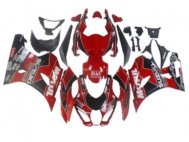 Rabatt Suzuki GSXR1000 Motorrad Verkleidung 2017-2024 - Rot Weiss Schwarz Motul