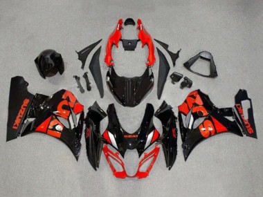 Rabatt Suzuki GSXR1000 Motorrad Verkleidung 2017-2024 - Schwarz Rot Silber