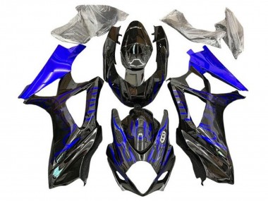 Rabatt Suzuki GSXR 1000 Motorrad Verkleidung 2007-2008 - Schwarz Blaue Flamme