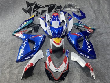 Rabatt Suzuki GSXR 1000 Motorrad Verkleidung 2009-2016 - Weiss Blau Rot Gelb Voltcom