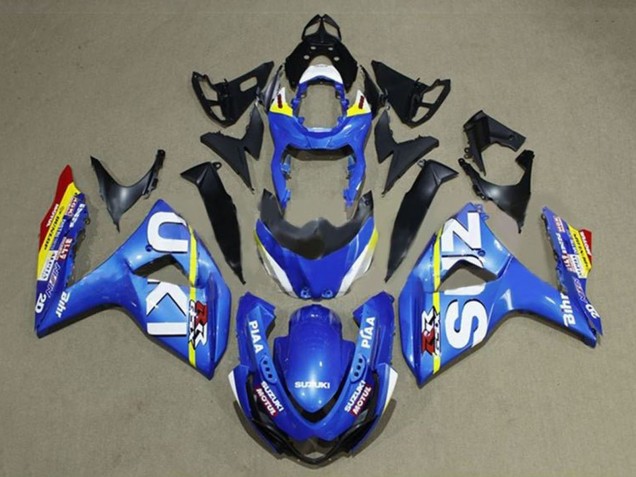 Rabatt Suzuki GSXR 1000 Motorrad Verkleidung 2009-2016 - Blau Weiss Gelb Streifen