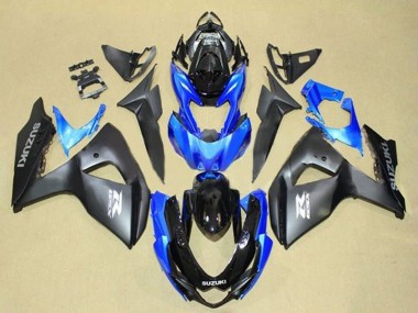 Rabatt Suzuki GSXR 1000 Motorrad Verkleidung 2009-2016 - Matt Schwarz Blau Glanzendes Schwarz Grau