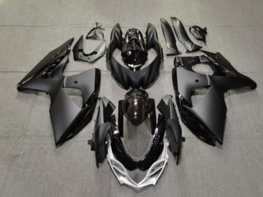 Rabatt Suzuki GSXR 1000 Motorrad Verkleidung 2009-2016 - Matt Schwarz Glanzendes Schwarz Silber