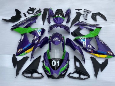 Rabatt Suzuki GSXR 1000 Motorrad Verkleidung 2009-2016 - Lila Grun Schwarz Gelb 01