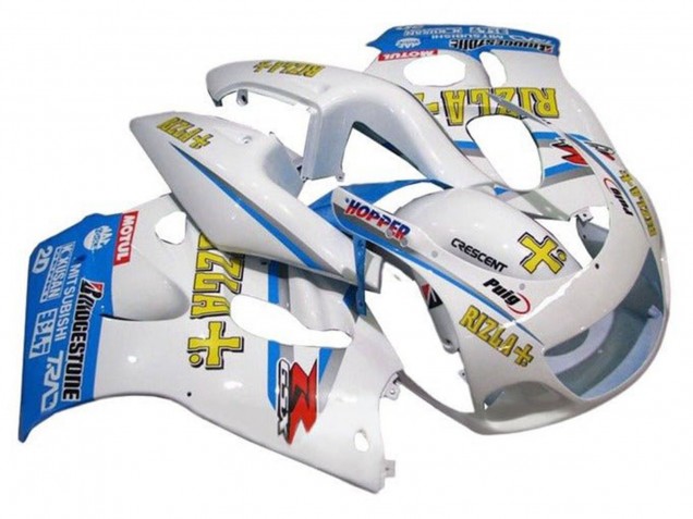 Rabatt Suzuki GSXR 600 / GSXR 750 Motorrad Verkleidung 1996-2000 - Weiss Blau Gelb Rizla