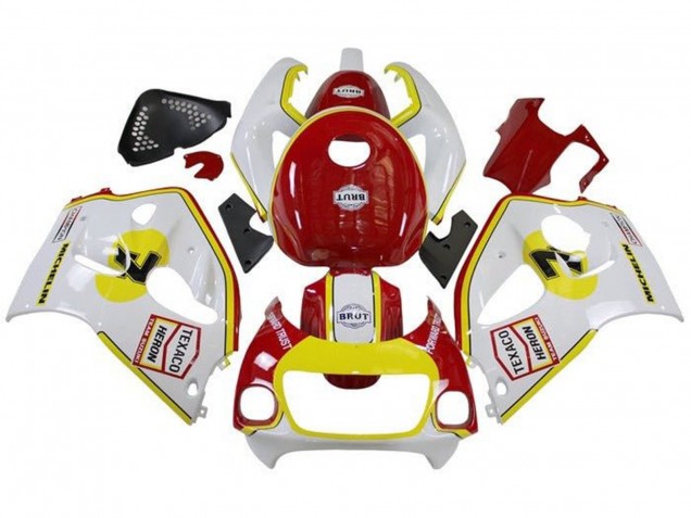 Rabatt Suzuki GSXR 600 / GSXR 750 Motorrad Verkleidung 1996-2000 - Weiss Rot Gelb Texaco
