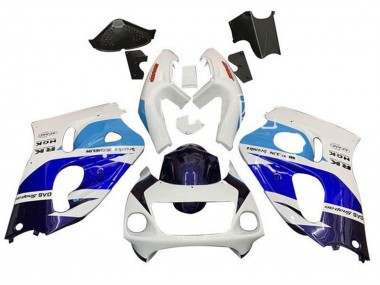 Rabatt Suzuki GSXR 600 / GSXR 750 Motorrad Verkleidung 1996-2000 - Weiss Triple Blau