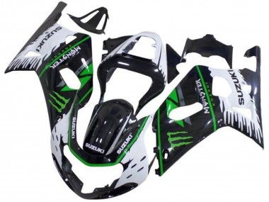 Rabatt Suzuki GSXR 600 / GSXR 750 Motorrad Verkleidung 2001-2003 - Weiss Schwarz Grun Monster
