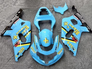 Rabatt Suzuki GSXR 600 / GSXR 750 Motorrad Verkleidung 2001-2003 - Hellblau Gelb Schwarz Schwarz Rizla