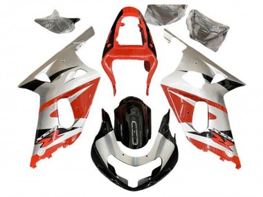 Rabatt Suzuki GSXR 600 / GSXR 750 Motorrad Verkleidung 2001-2003 - Silber Rot Glanzendes Schwarz