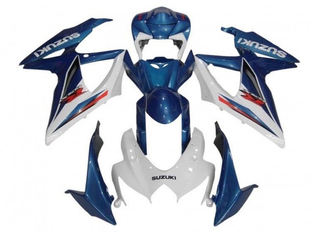 Rabatt Suzuki GSXR 600 / GSXR 750 Motorrad Verkleidung 2008-2010 - Blau Weiss Rot