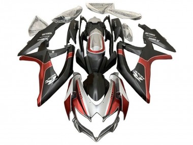 Rabatt Suzuki GSXR 600 / GSXR 750 Motorrad Verkleidung 2008-2010 - Silber Rot Matt Schwarz
