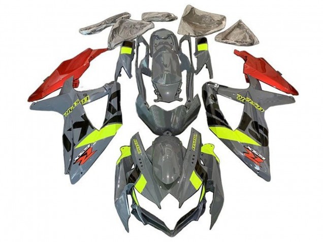 Rabatt Suzuki GSXR 600 / GSXR 750 Motorrad Verkleidung 2008-2010 - Nardo Grau Neon Gelb Rot Schwarz