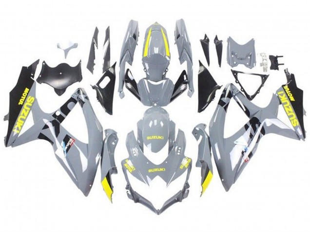 Rabatt Suzuki GSXR 600 / GSXR 750 Motorrad Verkleidung 2008-2010 - Nardo Grau Gelb Schwarz