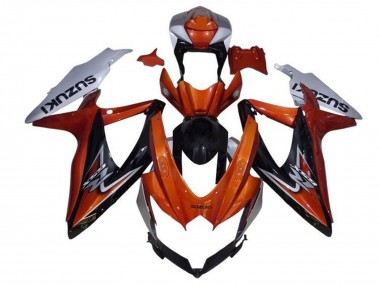 Rabatt Suzuki GSXR 600 / GSXR 750 Motorrad Verkleidung 2008-2010 - Silber Orange Glanzendes Schwarz