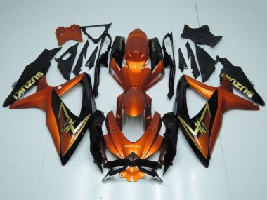 Rabatt Suzuki GSXR 600 / GSXR 750 Motorrad Verkleidung 2008-2010 - Orange Gold Schwarz