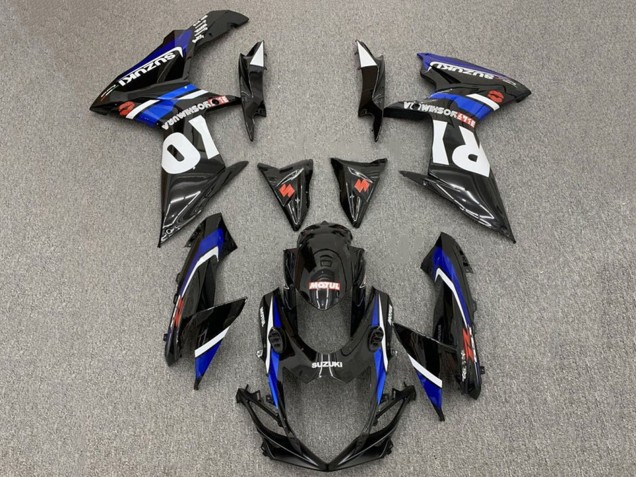 Rabatt Suzuki GSXR 600 / GSXR 750 Motorrad Verkleidung 2011-2024 - Glanzendes Schwarz Blau Weiss Rot Yoshimura