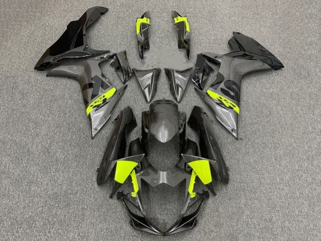 Rabatt Suzuki GSXR 600 / GSXR 750 Motorrad Verkleidung 2011-2024 - Grau Schwarz Neon Gelb