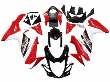 Rabatt Suzuki GSXR 600 / GSXR 750 Motorrad Verkleidung 2011-2024 - Rot Weiss Schwarz