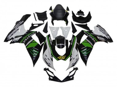 Rabatt Suzuki GSXR 600 / GSXR 750 Motorrad Verkleidung 2011-2024 - Weiss Grun Schwarz Monster 46