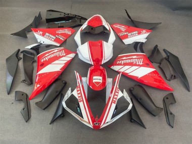 Rabatt Yamaha YZF 1000 R1 Motorrad Verkleidung 2012-2014 - Weiss Rot Milwaukee Rocol Maxxis