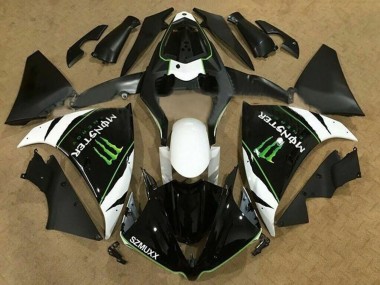 Rabatt Yamaha YZF 1000 R1 Motorrad Verkleidung 2012-2014 - Weiss Schwarz Grun Monster Energy SZMUXX