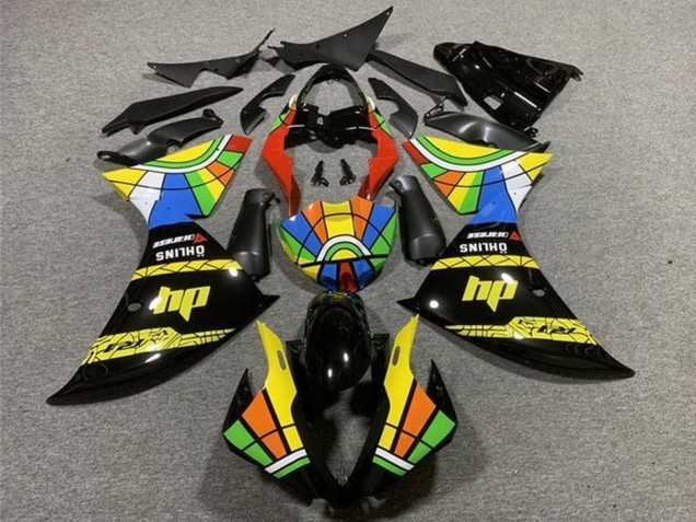 Rabatt Yamaha YZF 1000 R1 Motorrad Verkleidung 2012-2014 - Glanzendes Schwarz Gelb Rot Blau Grun HP Farbrad
