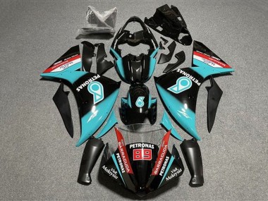 Rabatt Yamaha YZF 1000 R1 Motorrad Verkleidung 2012-2014 - Glanzendes Schwarz Blau Petronas
