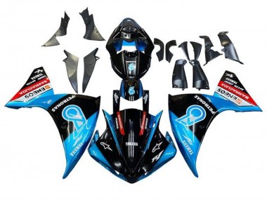 Rabatt Yamaha YZF 1000 R1 Motorrad Verkleidung 2012-2014 - Glanzendes Schwarz Blau Weiss Rot Petronas ENEOS Barracuda