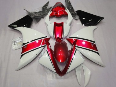 Rabatt Yamaha YZF 1000 R1 Motorrad Verkleidung 2012-2014 - Weiss Rot Glanzendes Schwarz