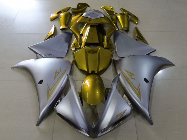 Rabatt Yamaha YZF 1000 R1 Motorrad Verkleidung 2012-2014 - Matt Silber Gold