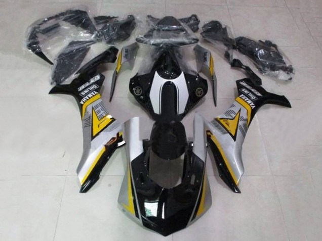 Rabatt Yamaha YZF 1000 R1 Motorrad Verkleidung 2020-2025 - Silber Gelb Glanzendes Schwarz