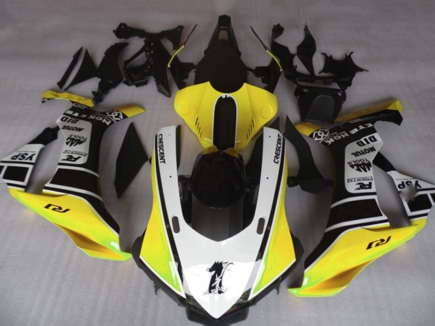 Rabatt Yamaha YZF 1000 R1 Motorrad Verkleidung 2020-2025 - Gelb Weiss Glanzendes Schwarz Motul YSP