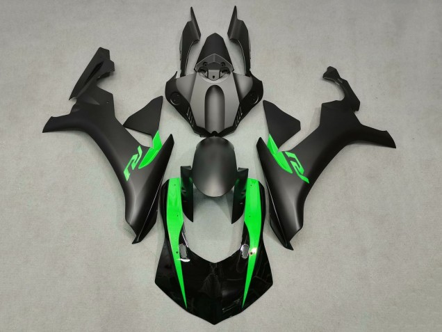 Rabatt Yamaha YZF 1000 R1 Motorrad Verkleidung 2020-2025 - Glanzendes Schwarz Matt Schwarz Grun
